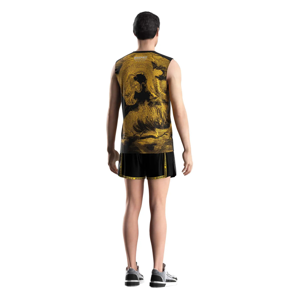Gold Python Wave Fashionable Graphic Muay Thai Sleeveless Shirt