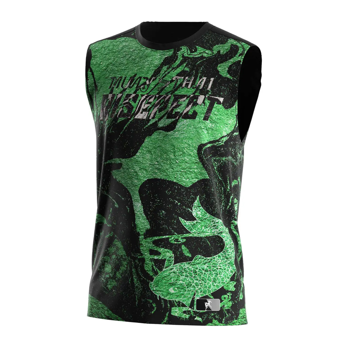 Green Koi Sea Fashionable Graphic Muay Thai Sleeveless Shirt