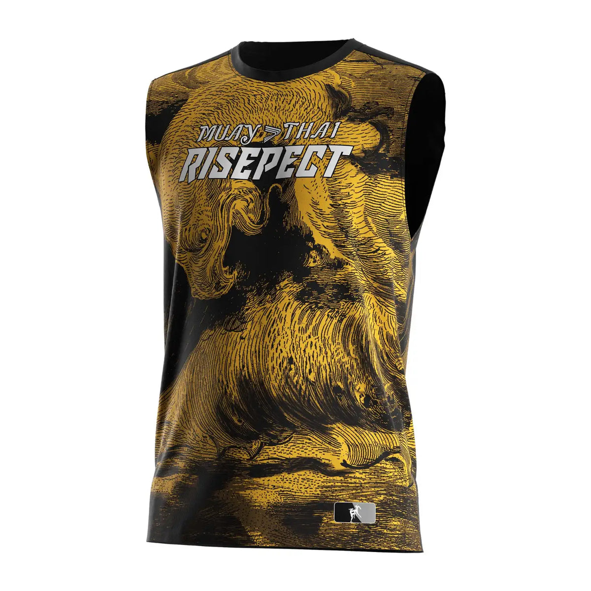 Gold Python Wave Fashionable Graphic Muay Thai Sleeveless Shirt