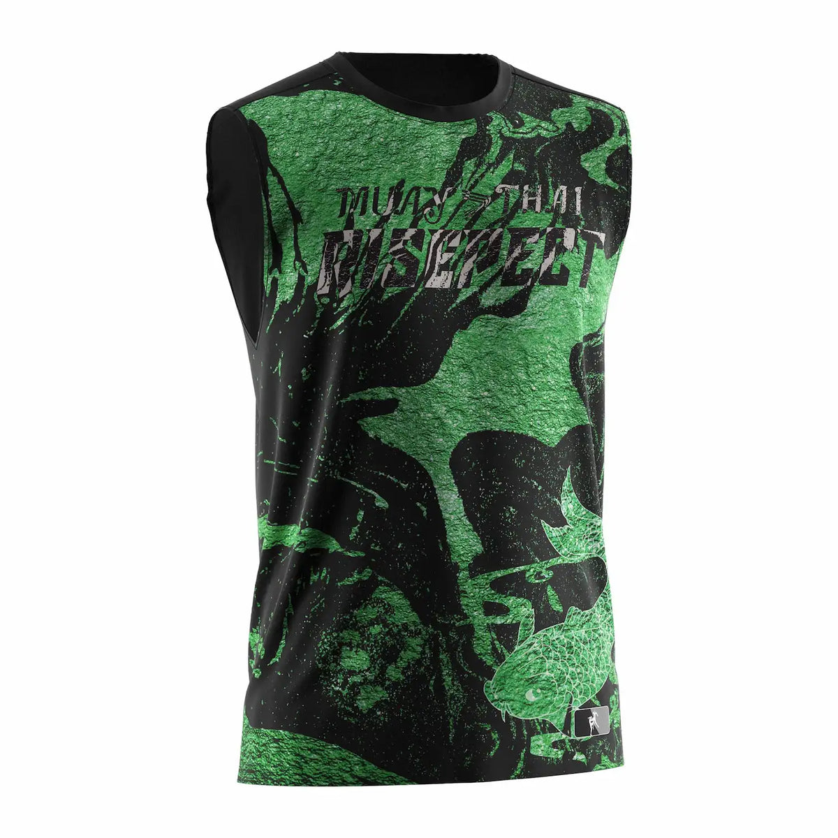 Green Koi Sea Fashionable Graphic Muay Thai Sleeveless Shirt
