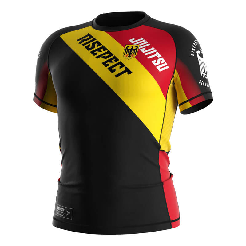 Black Short Sleeve German Elite Rash Guard - left front