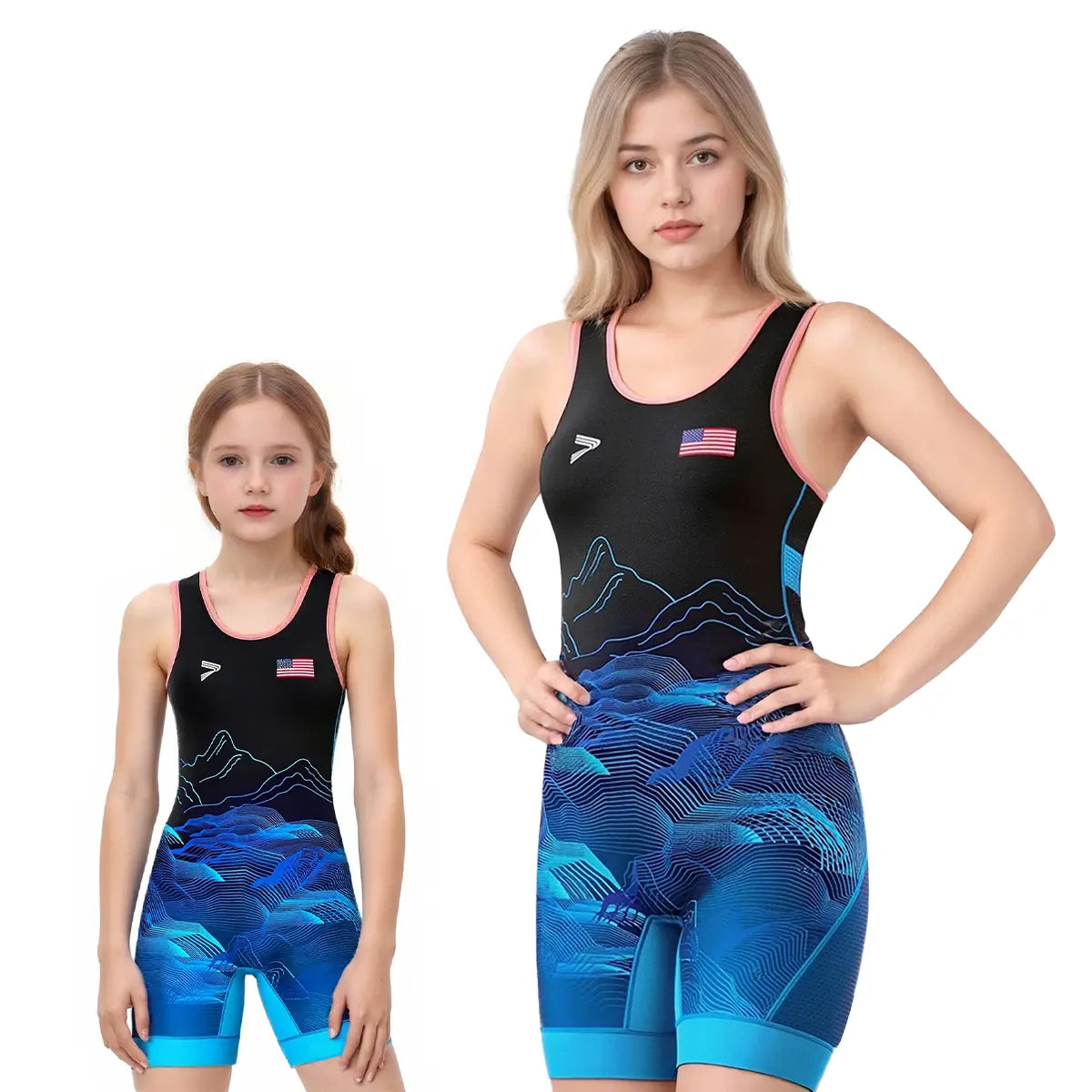 Girl and Women's Wrestling Singlet – Mountain & Wave Landscape Design