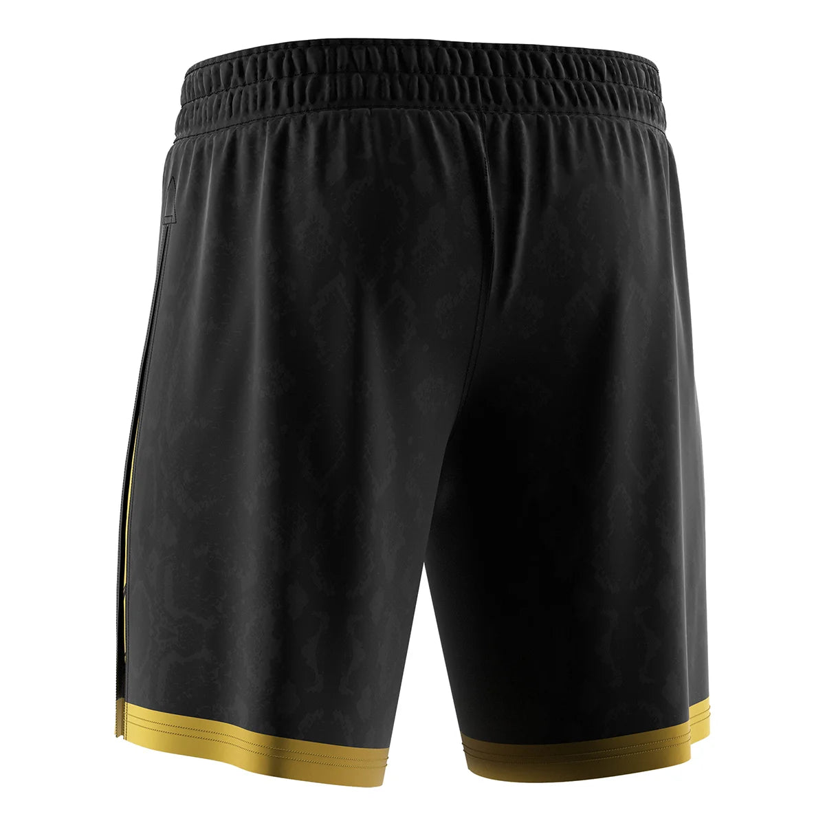 The Left Back View of Gladiator 2 in 1 Shorts Black Gold Python Knockout Mode