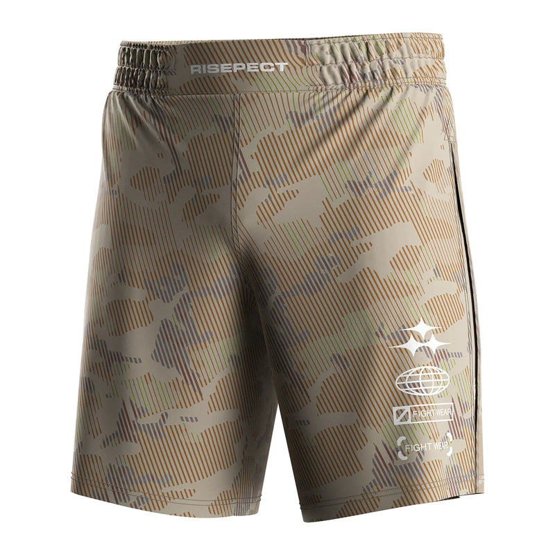 The Left Front View of Gladiator 2 in 1 Shorts Desert Camo War Path