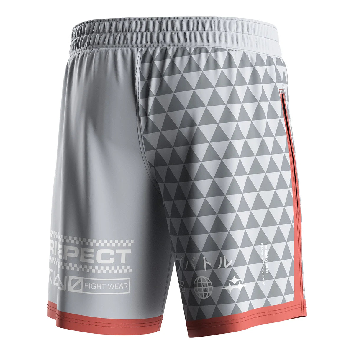 The Right Back View of Gladiator 2 in 1 Shorts Grey Coral Fight Flow