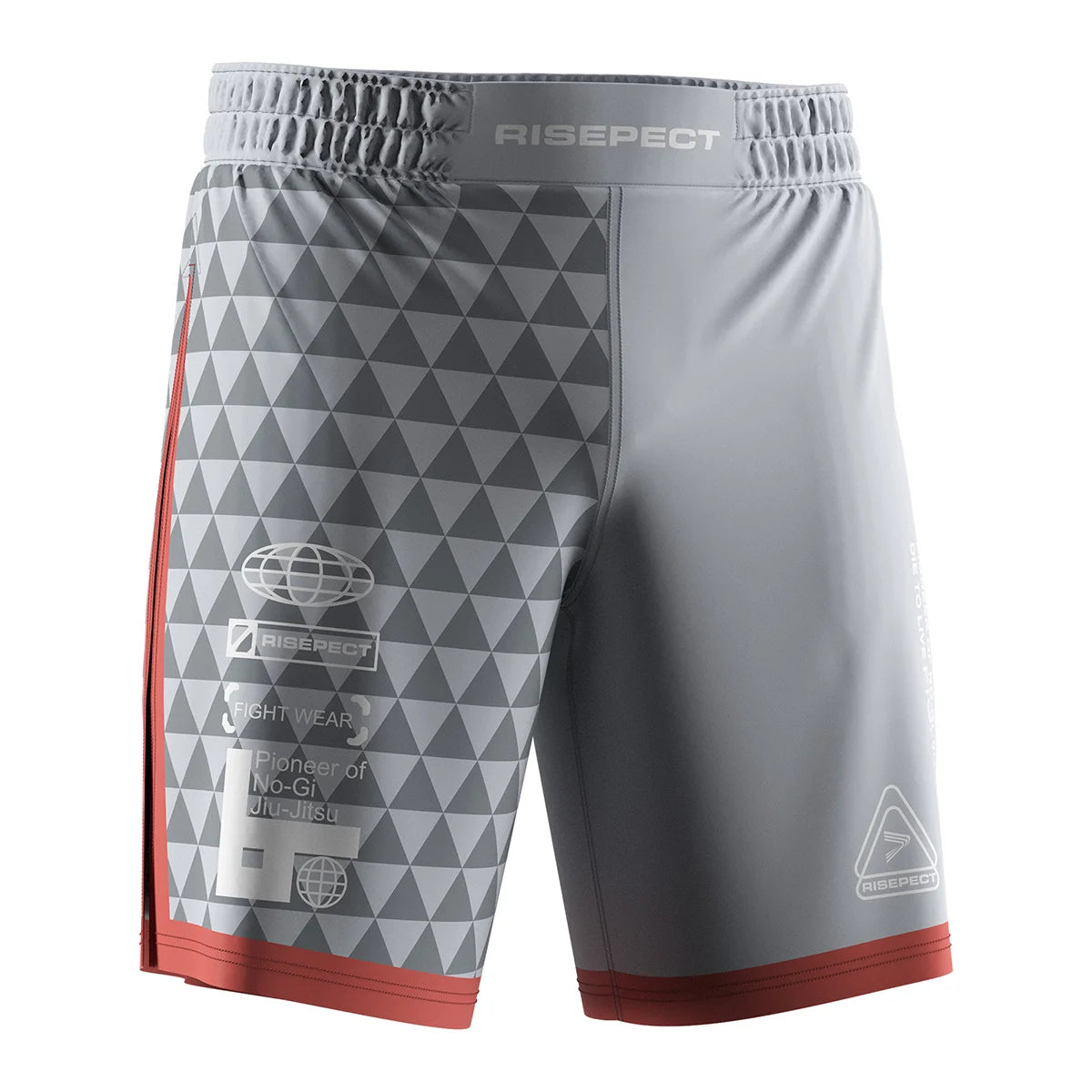 The Right Front View of Gladiator 2 in 1 Shorts Grey Coral Fight Flow
