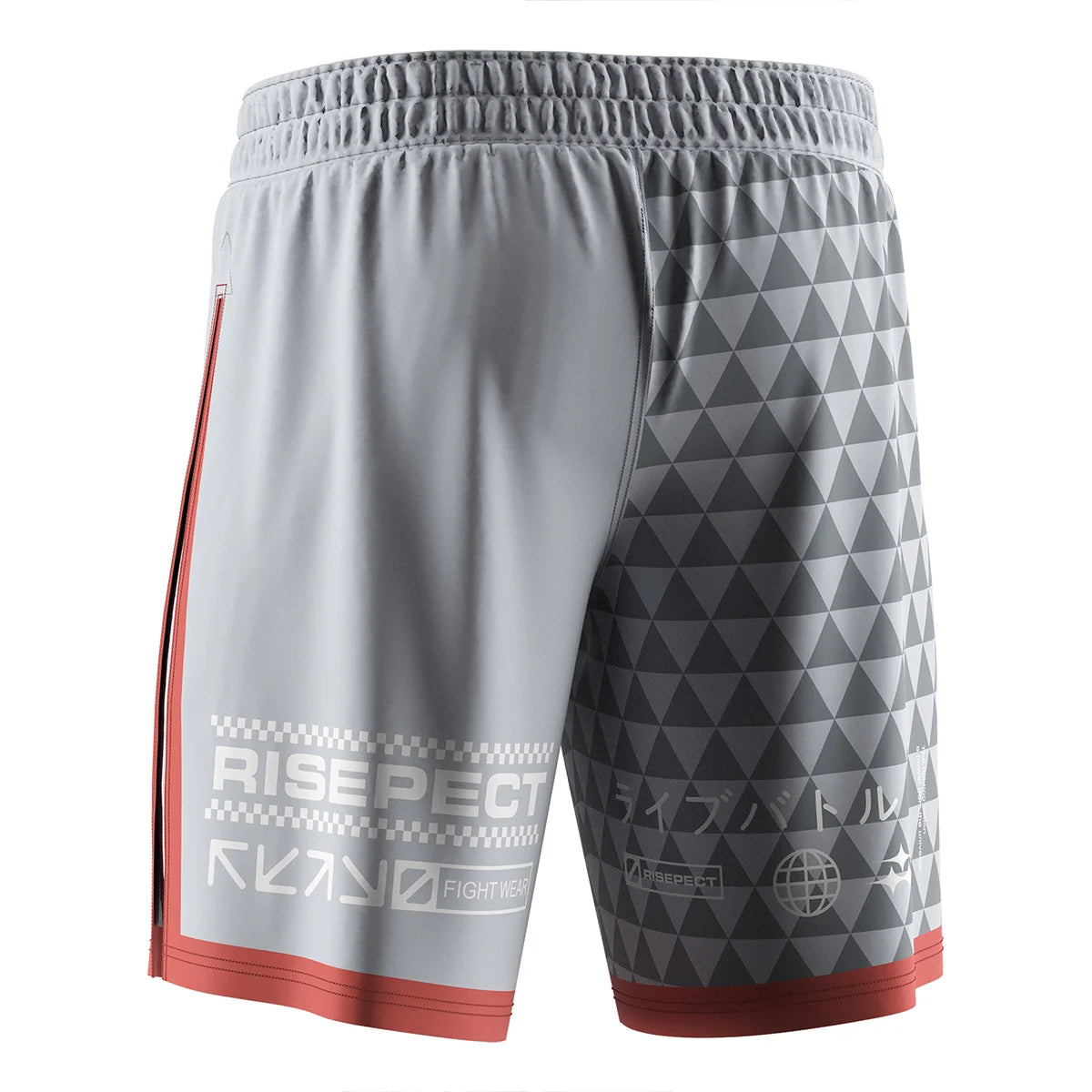 The Left Back View of Gladiator 2 in 1 Shorts Grey Coral Fight Flow