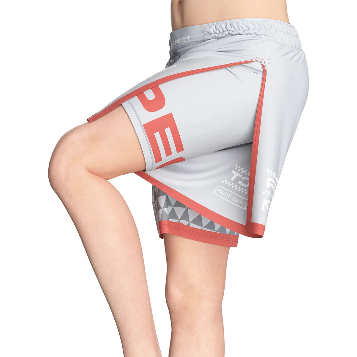 The High Slit Details of Gladiator 2 in 1 Shorts Grey Coral Fight Flow