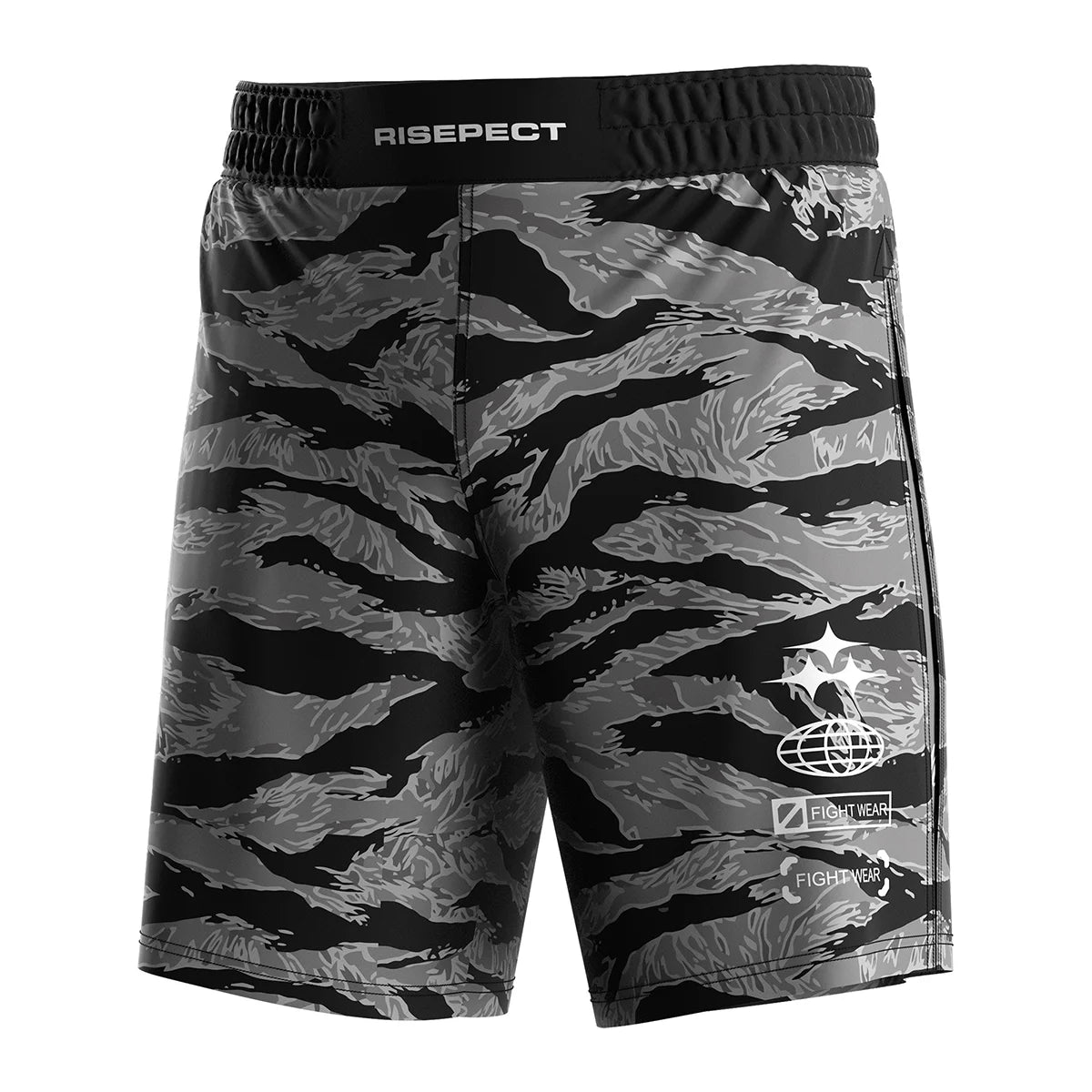 The Left Front View of Gladiator 2 in 1 Shorts Grey Tiger Steel Grip