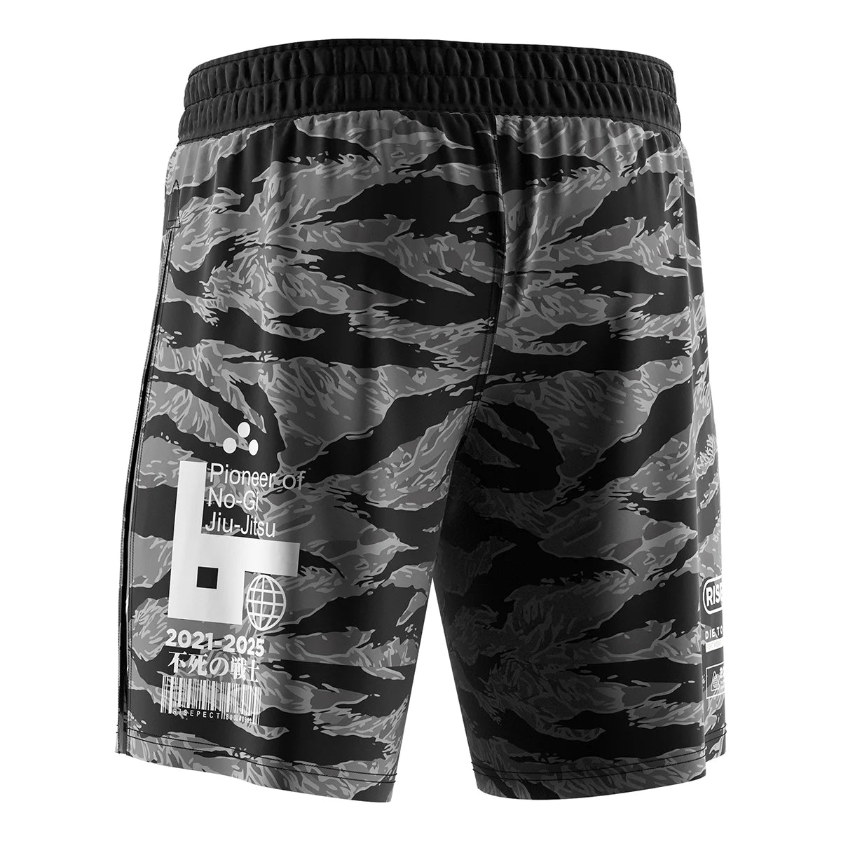 The Left Back View of Gladiator 2 in 1 Shorts Grey Tiger Steel Grip