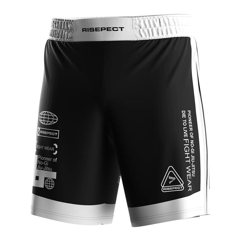 The Left Front View of Gladiator 2 in 1 Shorts White Black Ground Control