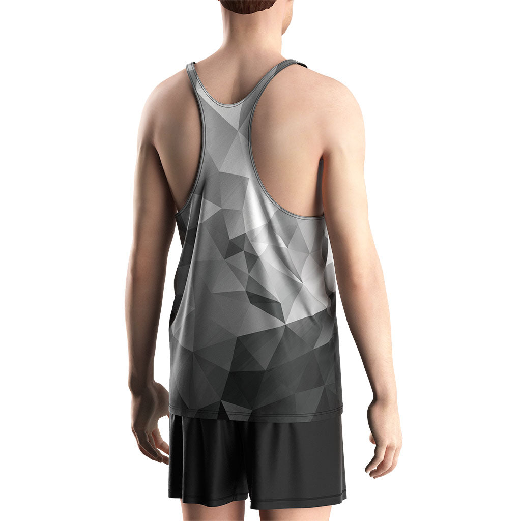 Male Model in Gradient Best Gym Stringer Tank Mens Bodybuilding Vest -back