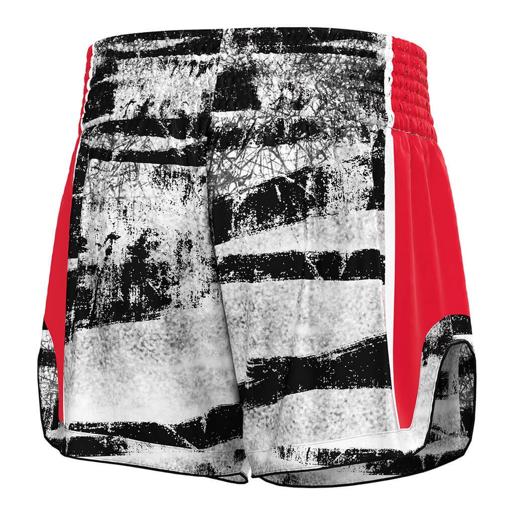 Graffiti Print Muay Thai Shorts Retro Kickboxing Shorts - right back