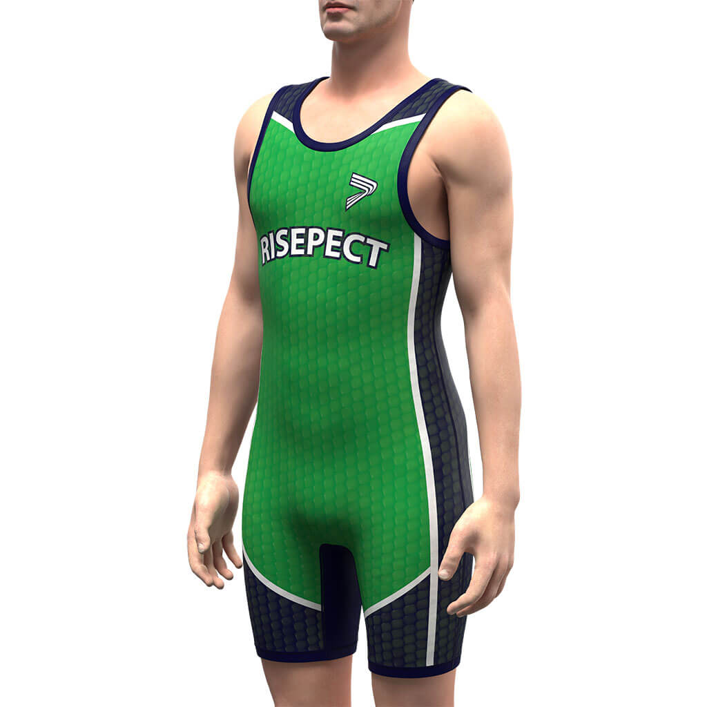 Green & Black Python Wrestling Singlet 1.0