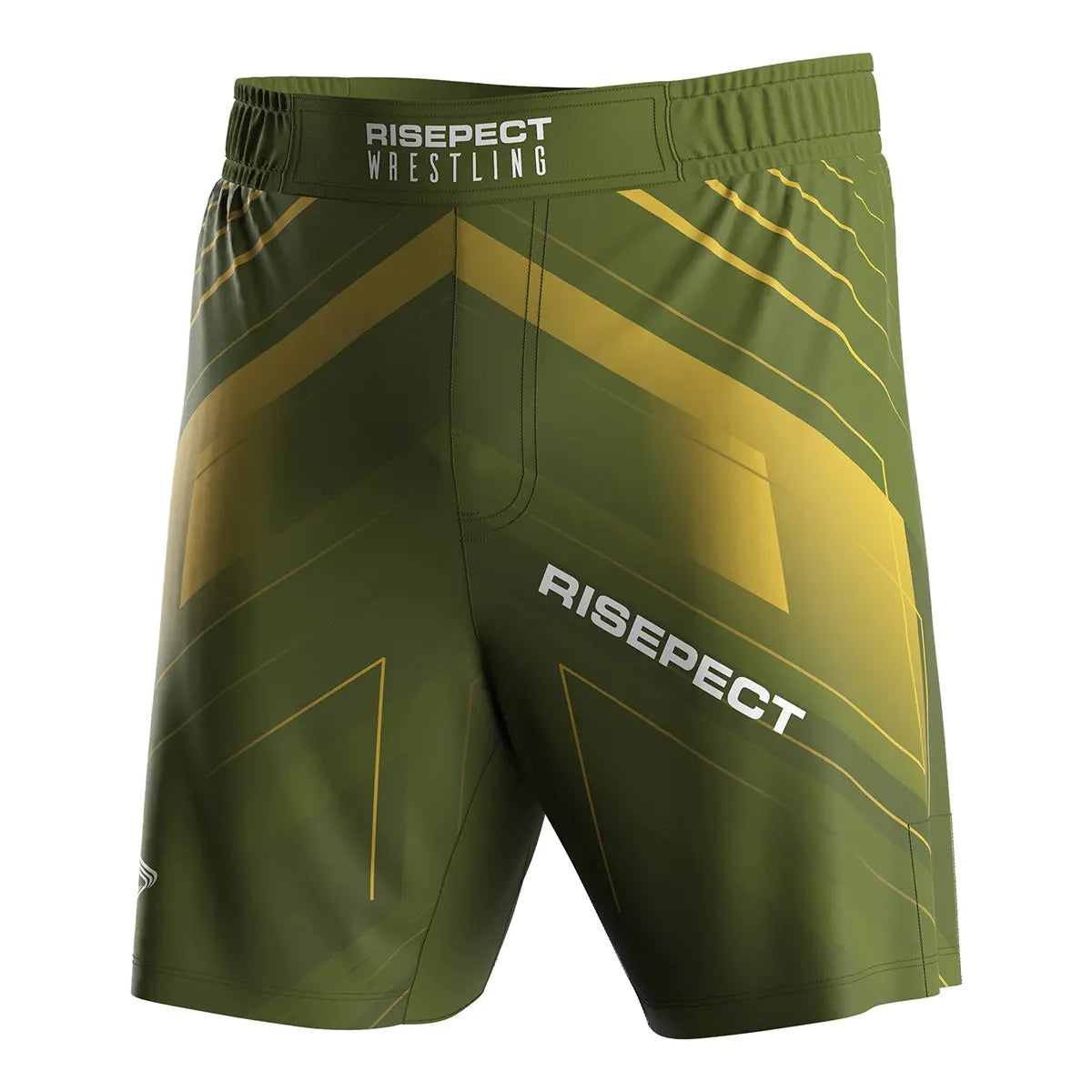 Green Line of Impact Wrestling Shorts Front View