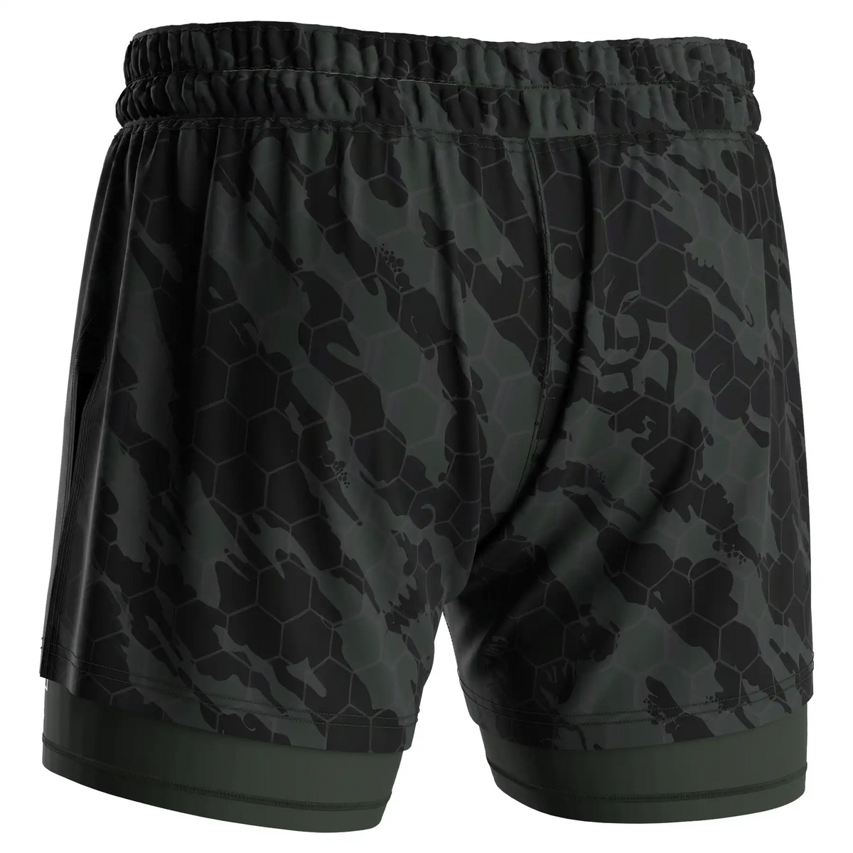 Hexagonal Camo 2in1 BJJ Hybrid Shorts for Men