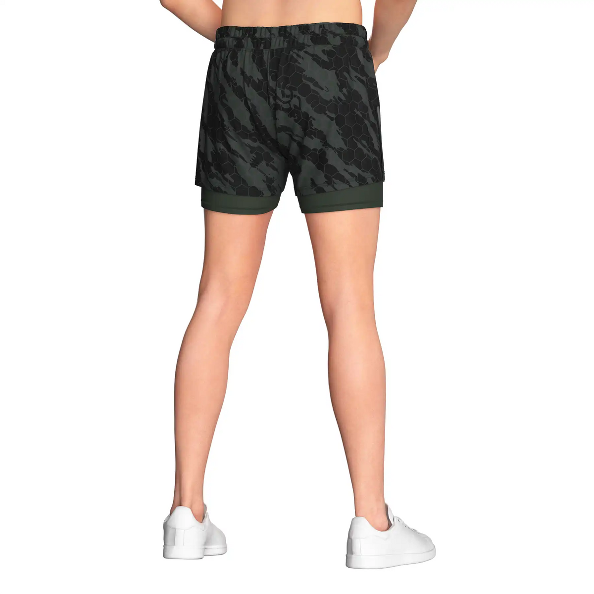 Hexagonal Camo 2in1 BJJ Hybrid Shorts for Men