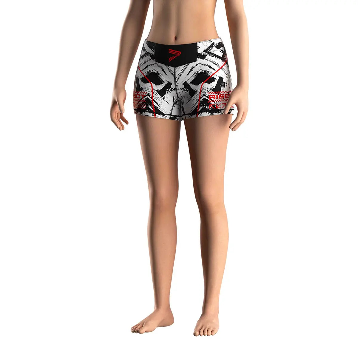 Female Model in Inkstrike Women's Vale Tudo Shorts 2.0 Front View
