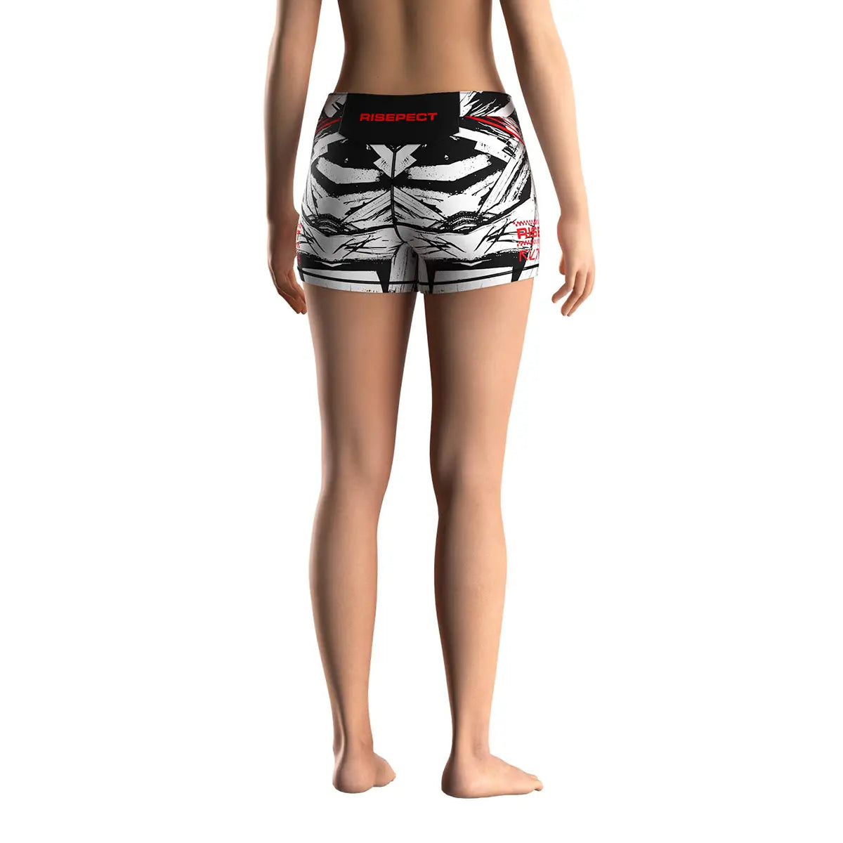 Female Model in Inkstrike Women's Vale Tudo Shorts 2.0 Back View