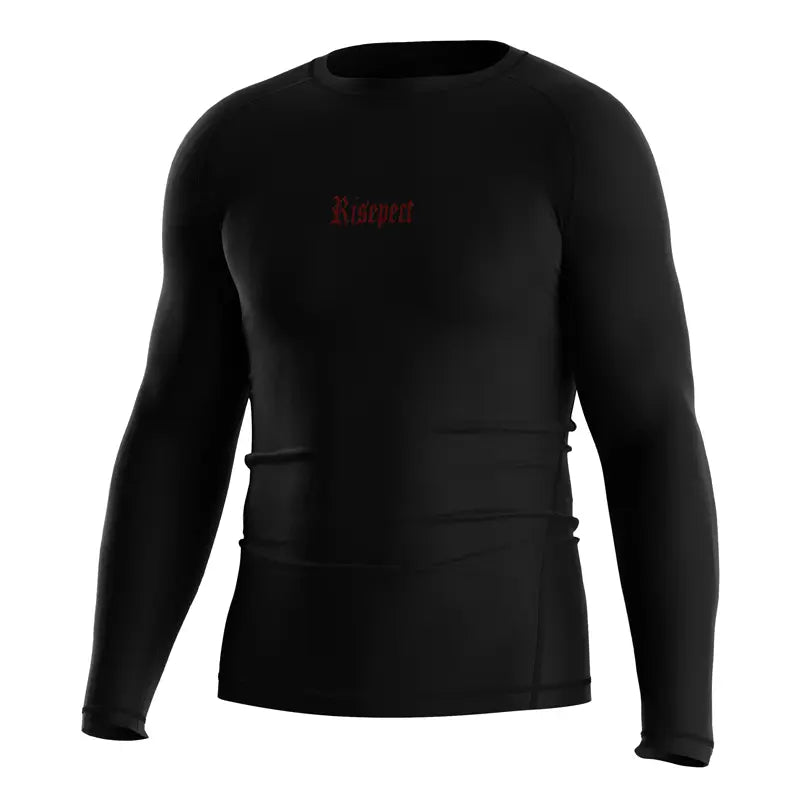 The Left Front View of Kishpert Infernal Coil Red Dragon Rash Guard 3.0 Gothic Armor