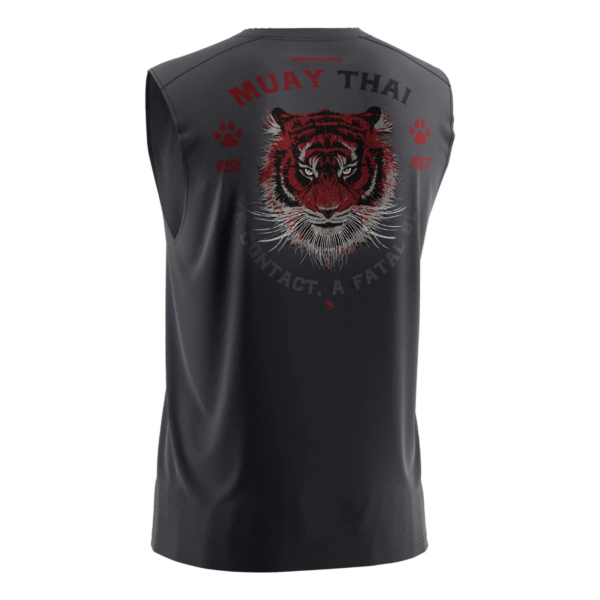 Gray black Left Fist Graphic Muay Thai Sleeveless Shirt