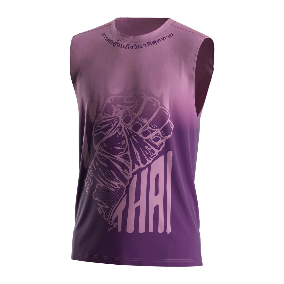 Purple Left Fist Graphic Muay Thai Sleeveless Shirt