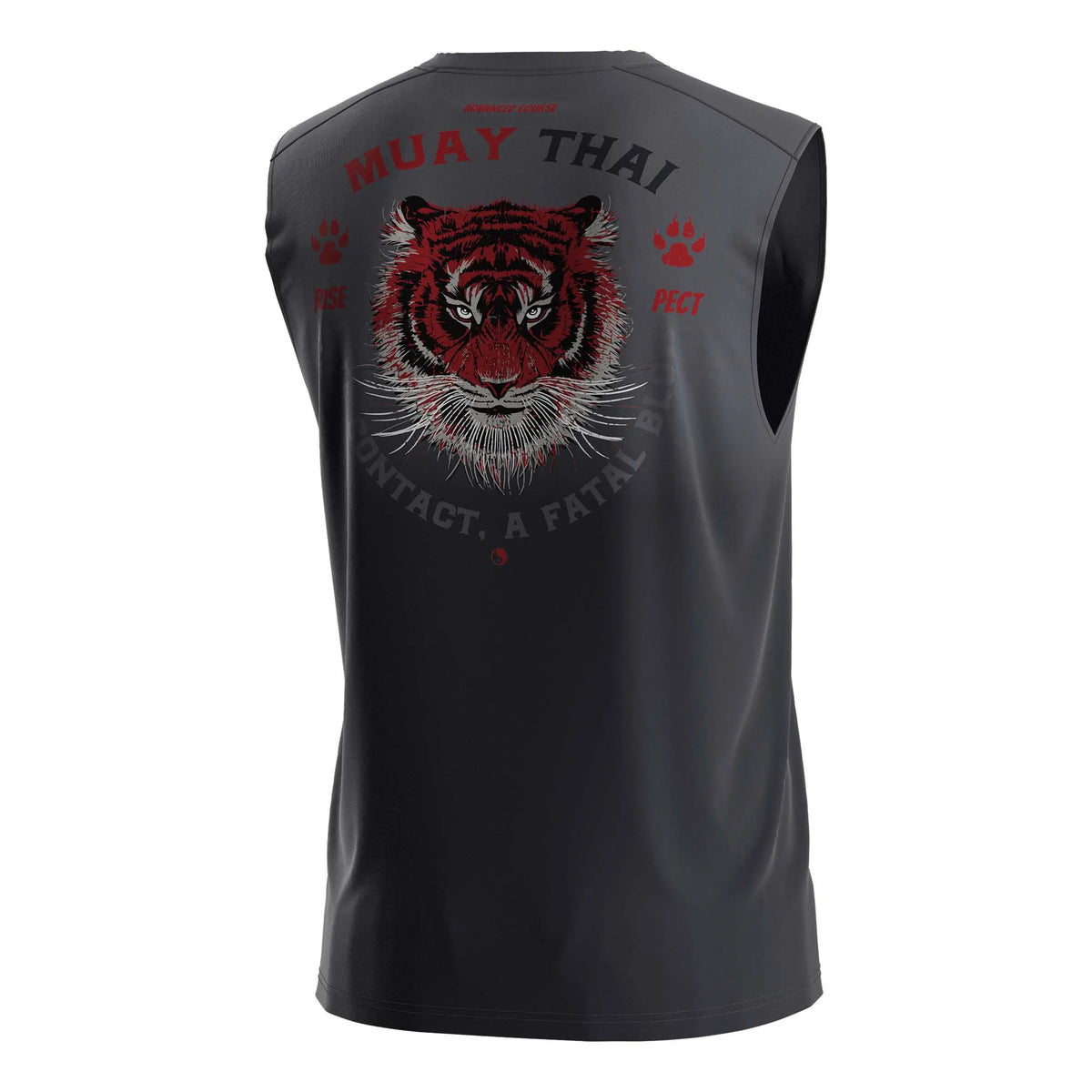 Gray black Left Fist Graphic Muay Thai Sleeveless Shirt