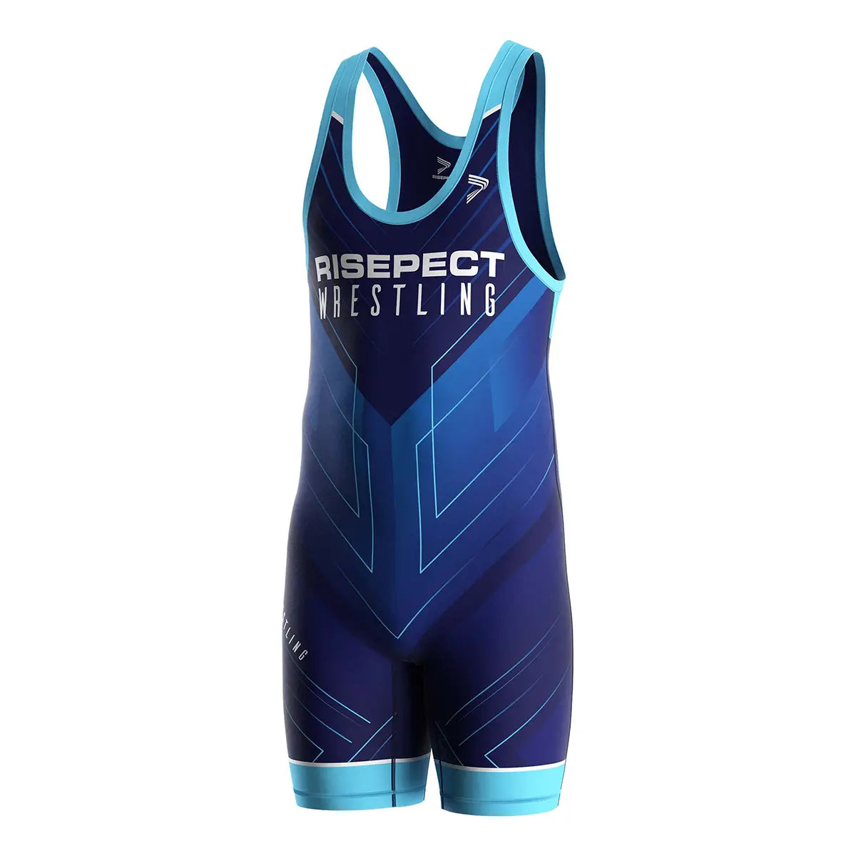 The Front View of Blue Line of Impact Wrestling Singlet 1.0