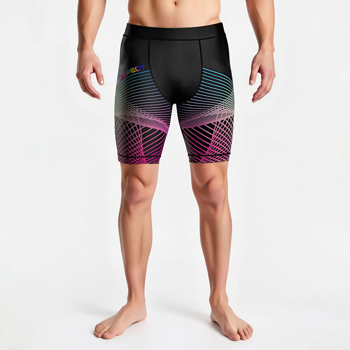 Men MMA BJJ Tights Fight Iridescent Stripe Vale Tudo Shorts