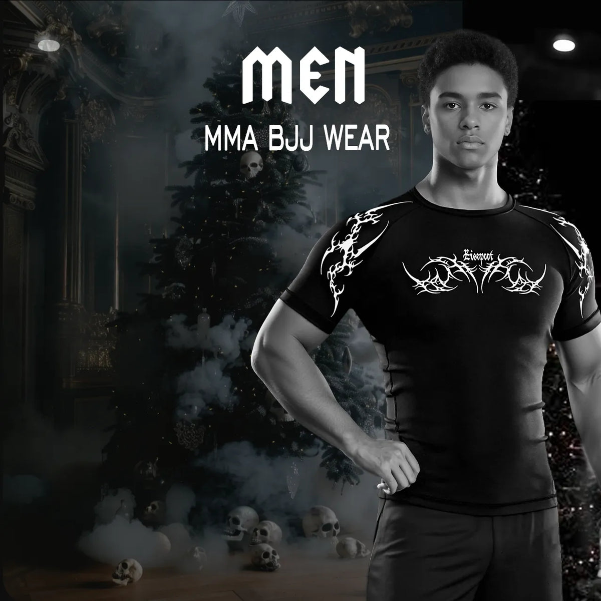 Men MMA and BJJ wear with gothic and Christmas