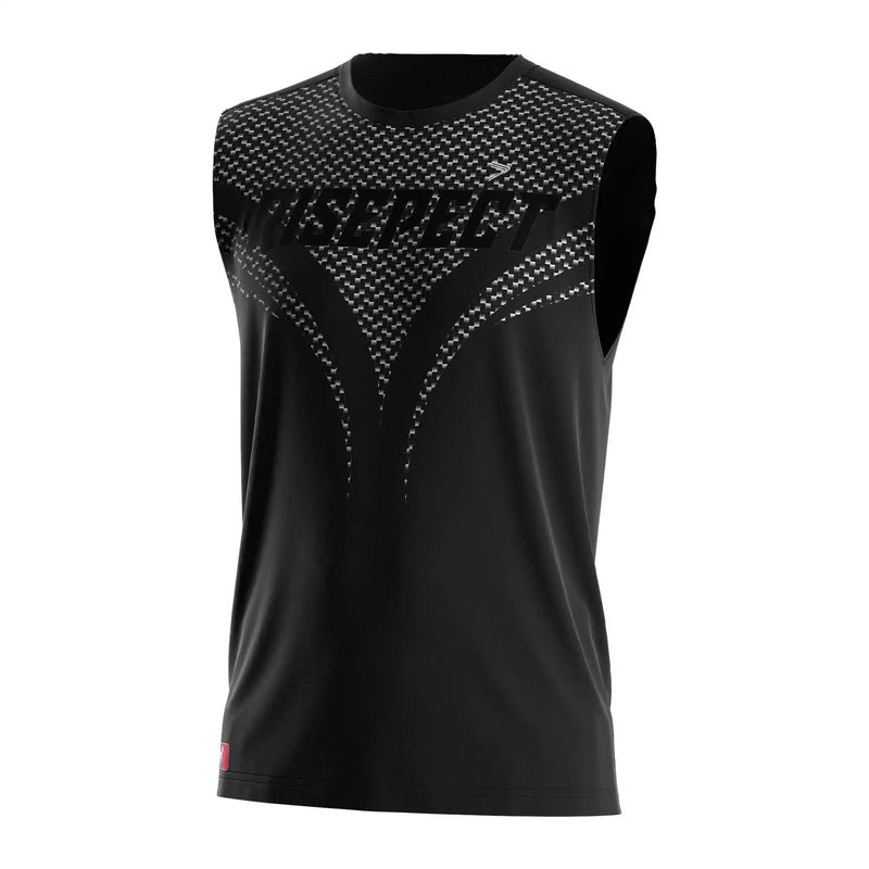 Men's Muay Thai Shirt with Cut-Off Sleeve - Woven Check Pattern