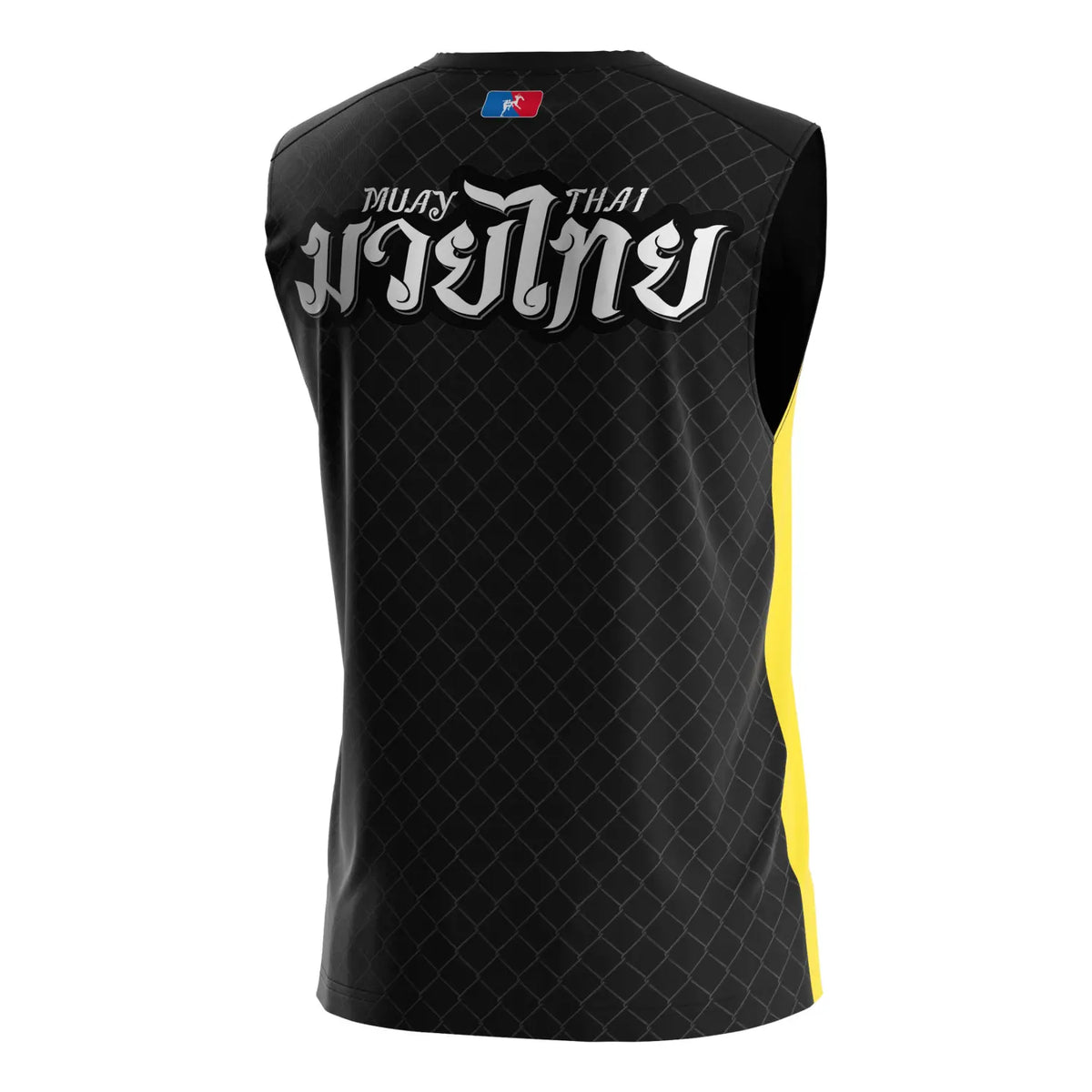 Men's Muay Thai Sleeveless Shirt - Black & Gold Split Design