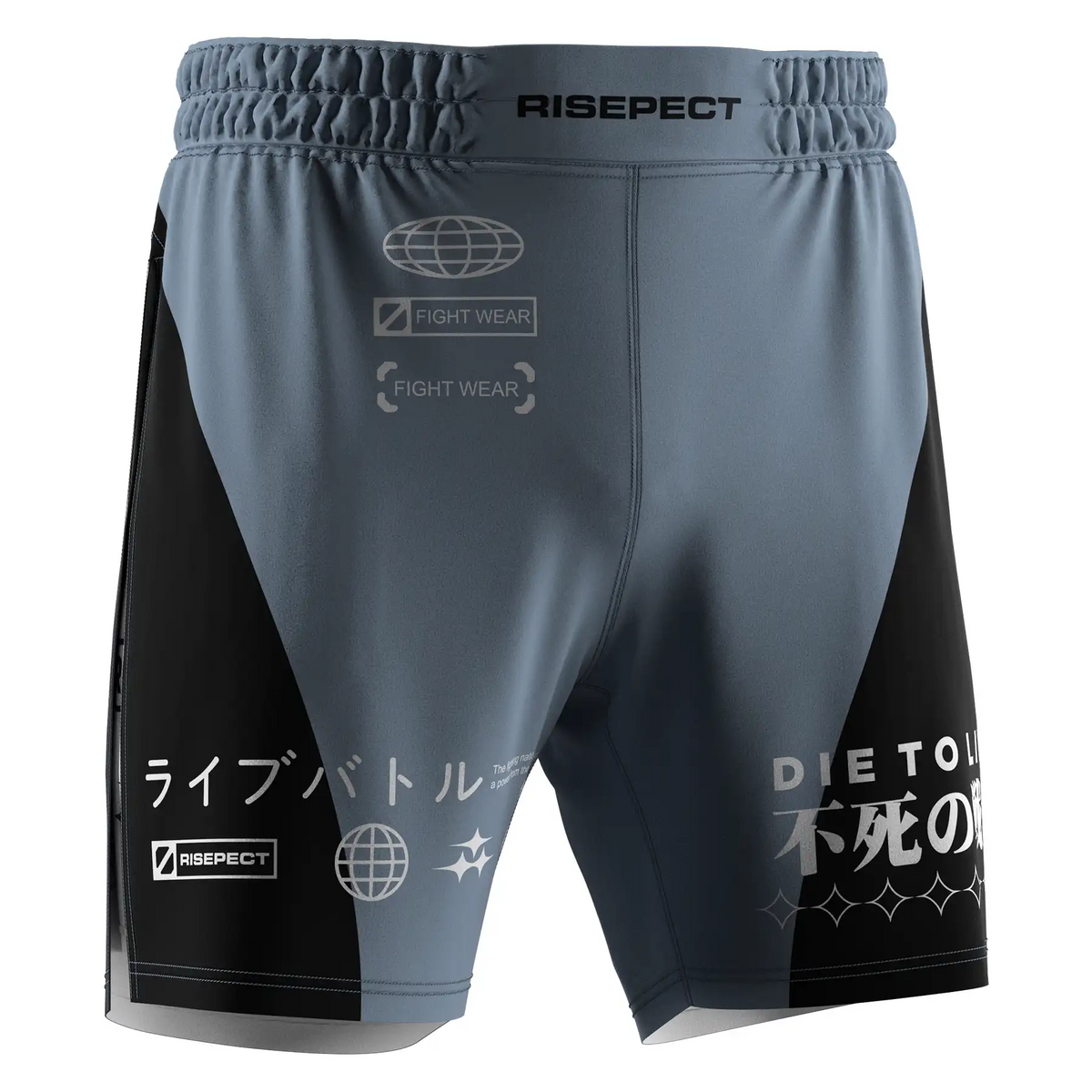 Navy High Split MMA BJJ Competition Fight Shorts With White lining