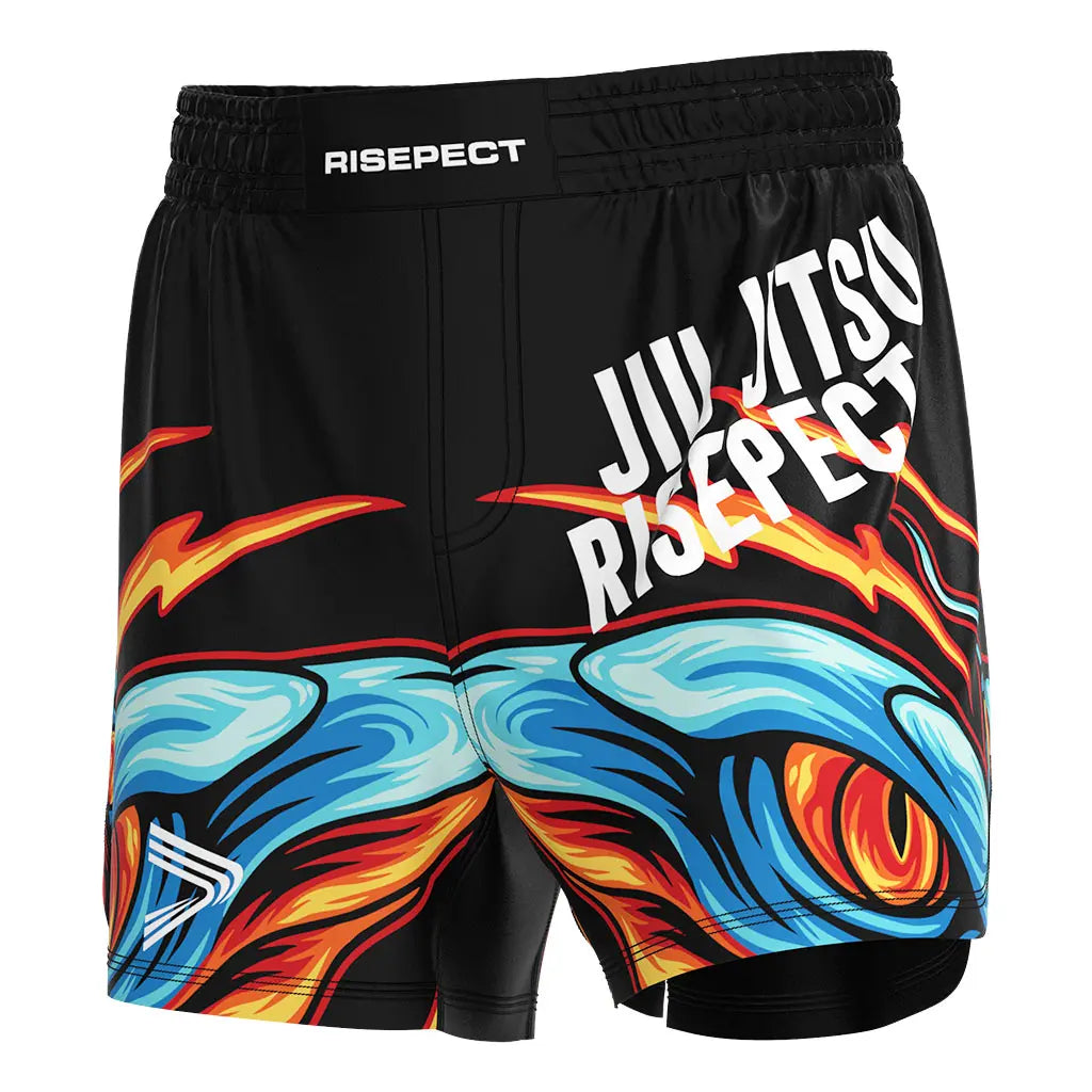 The Left Front View of No-Gi Element Clash Jiu Jitsu Shorts