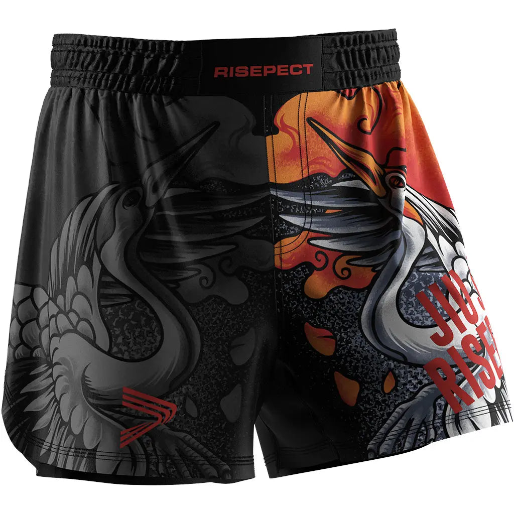 The Right Front View of Herons No-Gi Rise & Rift Jiu Jitsu Shorts