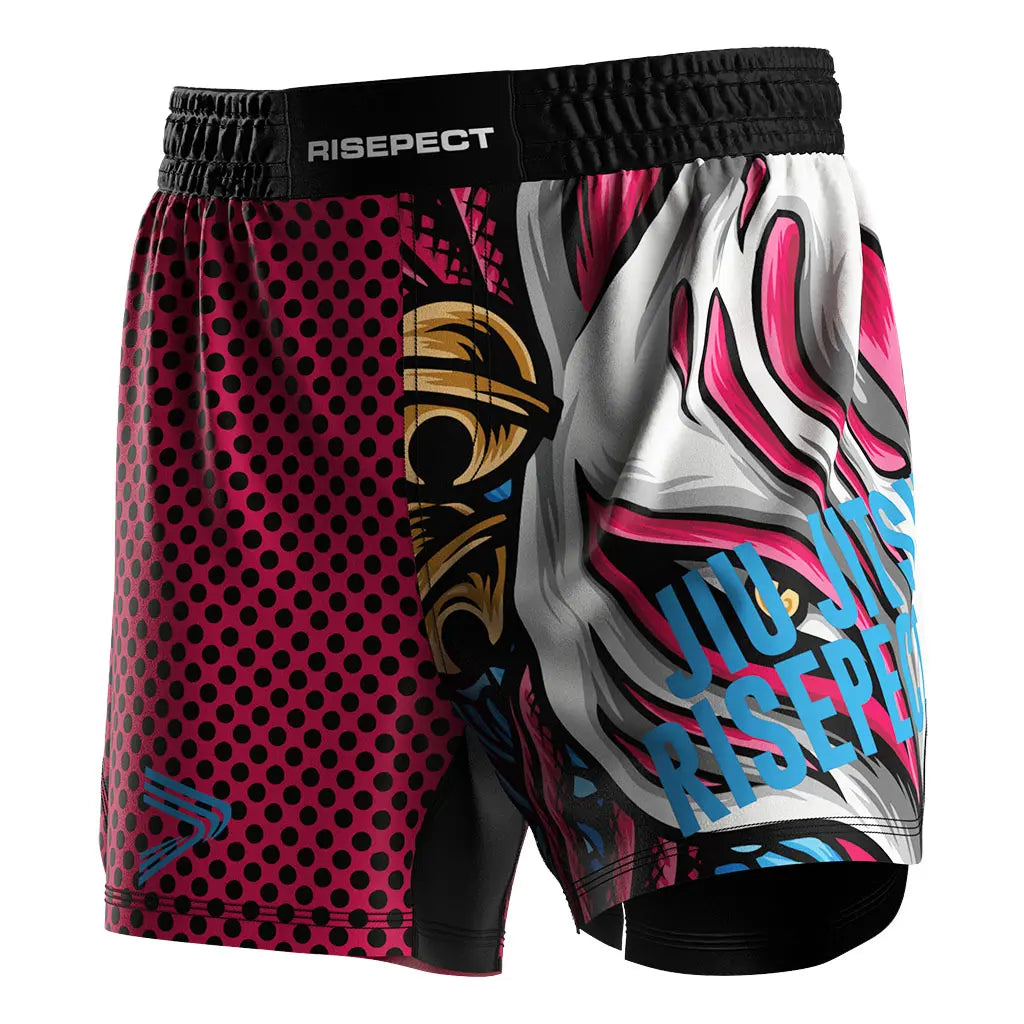 The Left Front View of No-Gi Split Persona Jiu Jitsu Shorts