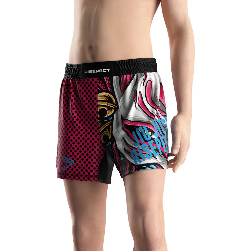 Male Model in No-Gi Split Persona Jiu Jitsu Shorts Front View