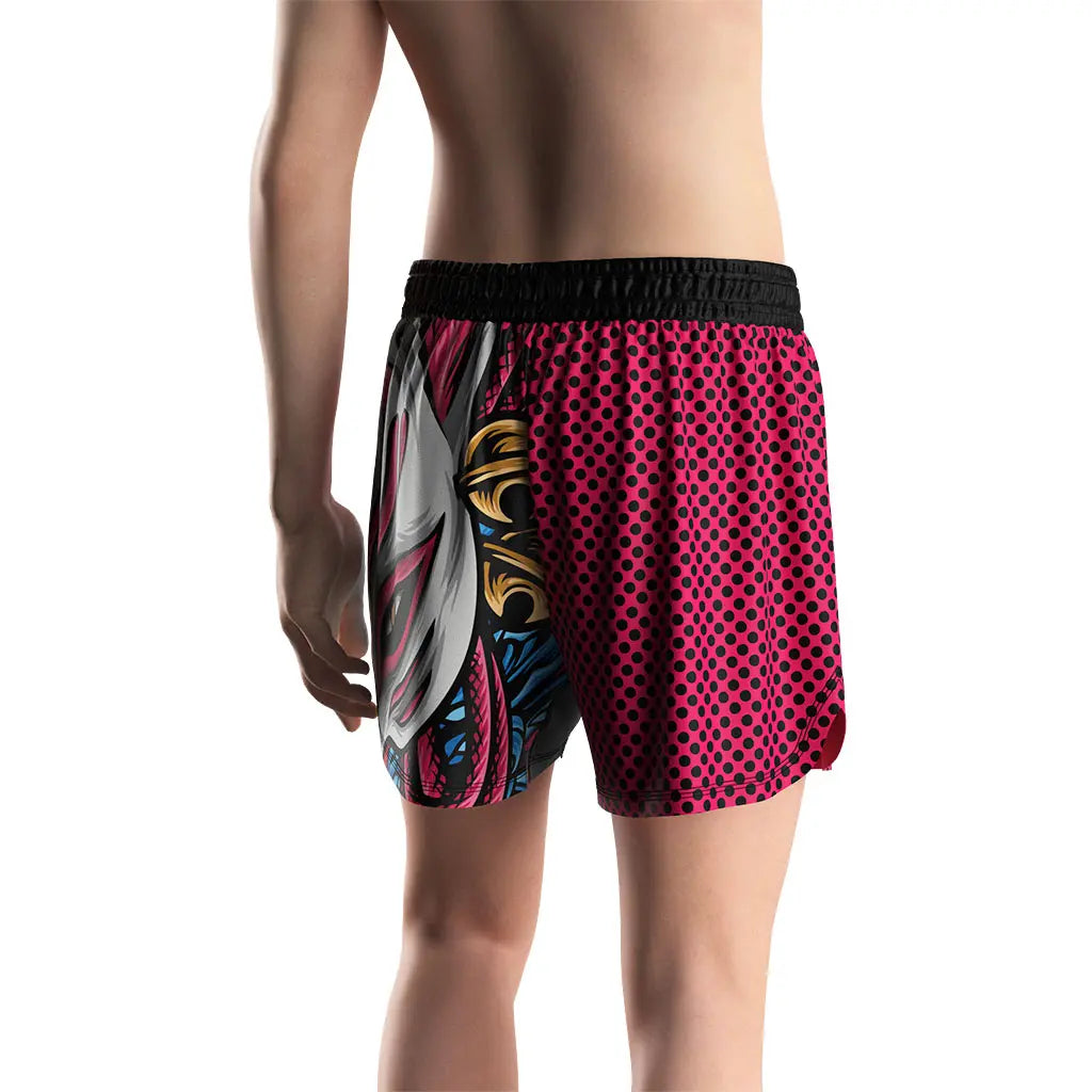 Male Model in No-Gi Split Persona Jiu Jitsu Shorts Back View