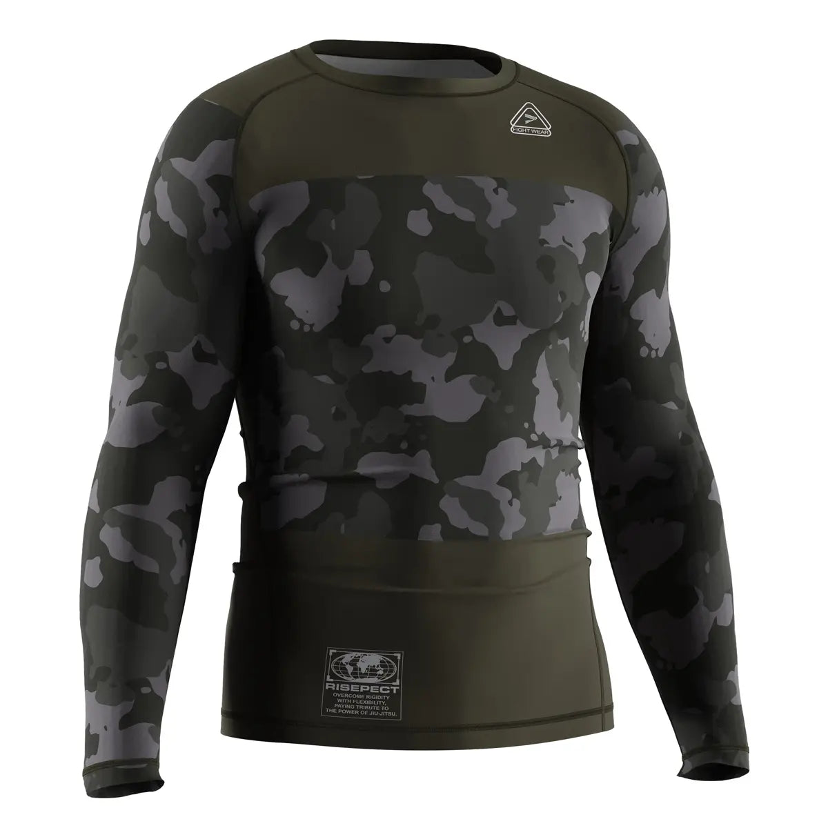 The Right Front View of Olive Echo Grounded Spirit Rash Guard 3.0