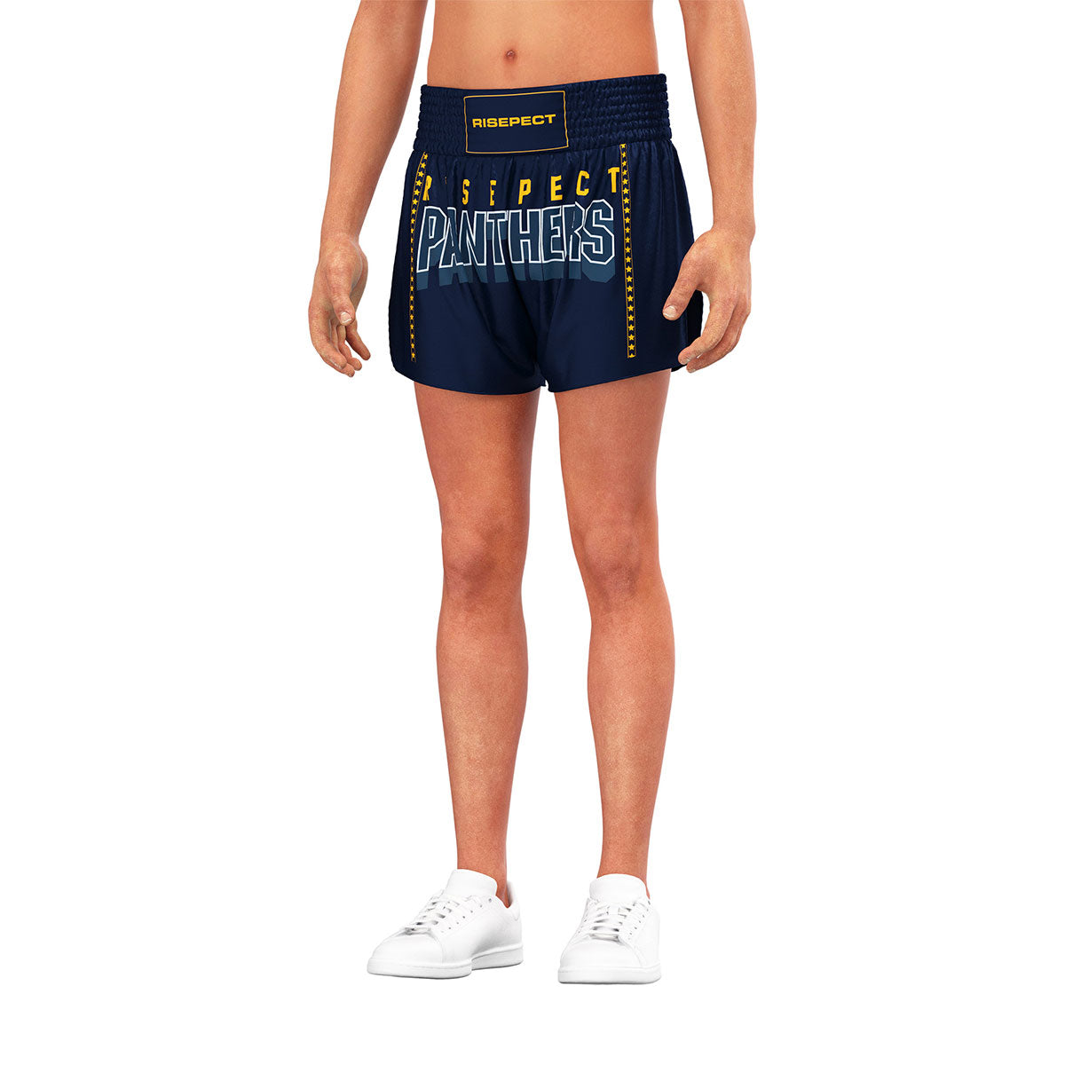 Panther Print Muay Thai Shorts Classic High-slit Style