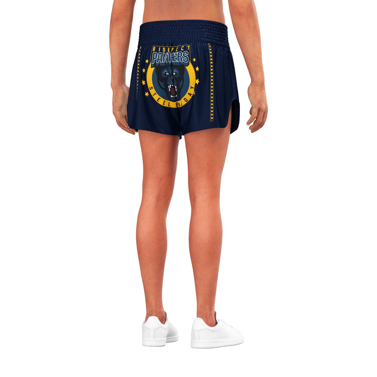 Panther Print Muay Thai Shorts Classic High-slit Style