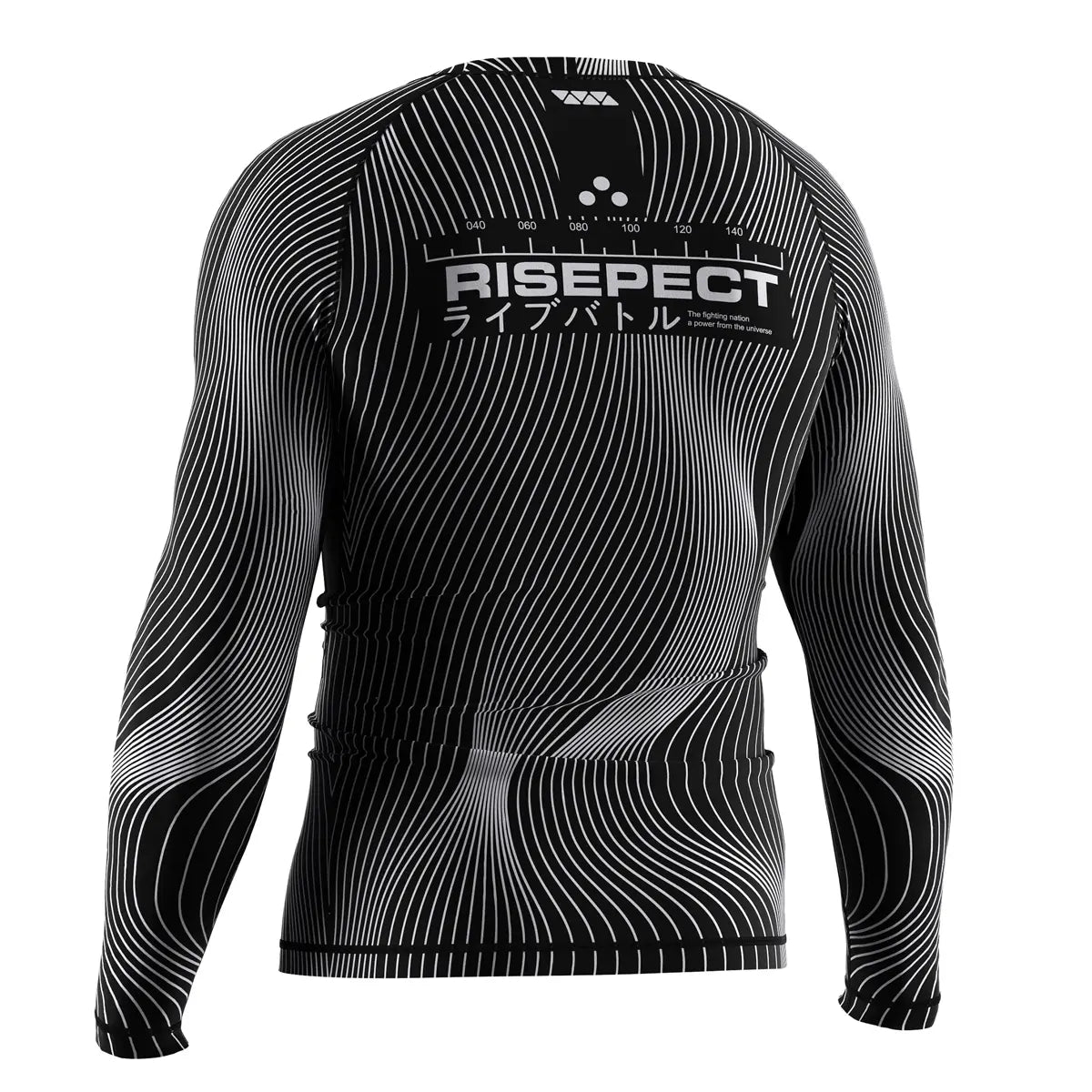 The Left Back View of Phantom Curve Illusion Flow Rash Guard 3.0