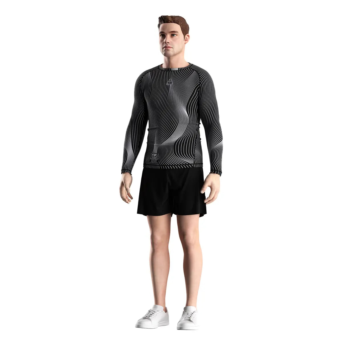 Male Model in Phantom Curve Illusion Flow Rash Guard 3.0 Front View