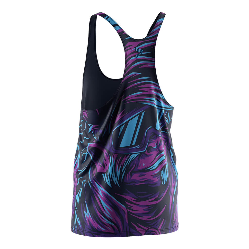 Purple Abstract Zyzz Stringer Mens Bodybuilding Vest - left back