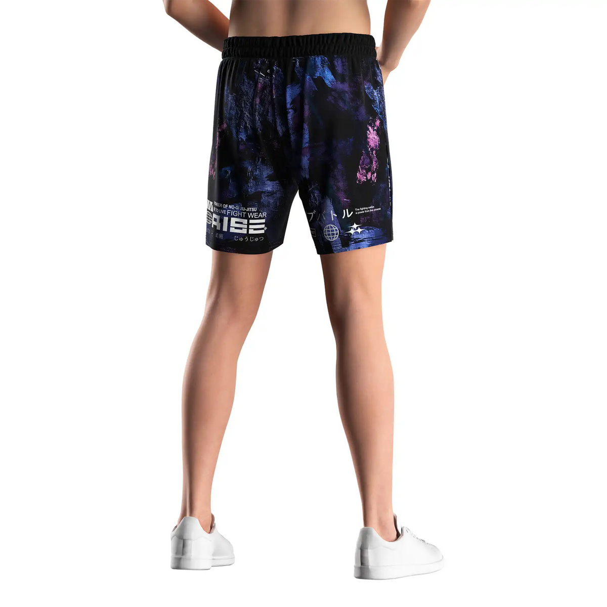 Purple Galaxy High Split MMA BJJ Fight Shorts W/ Solid Lining
