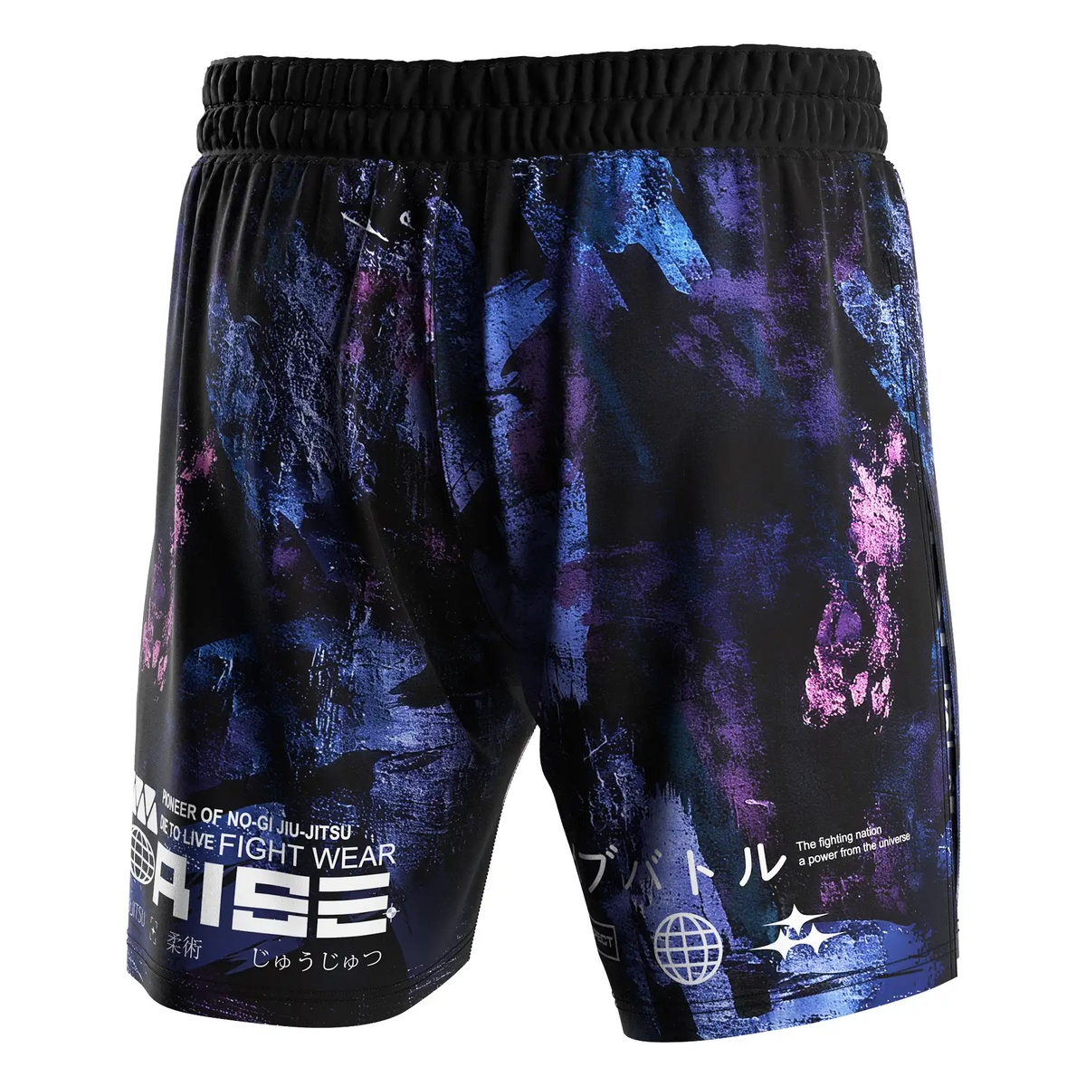 Purple Galaxy High Split MMA BJJ Fight Shorts W/ Solid Lining