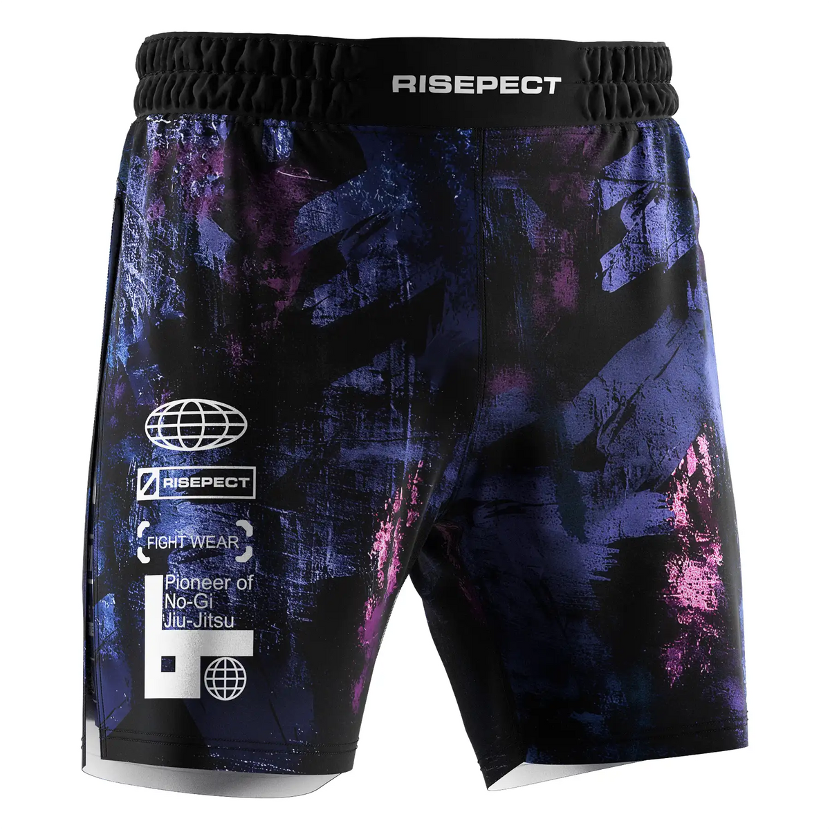Purple Galaxy High Split MMA BJJ Fight Shorts W/ Solid Lining