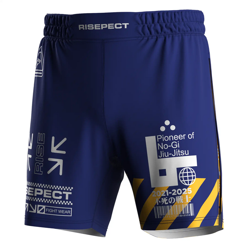 Purple High Split Nogi Jiujitsu Shorts W/ Gold Lining