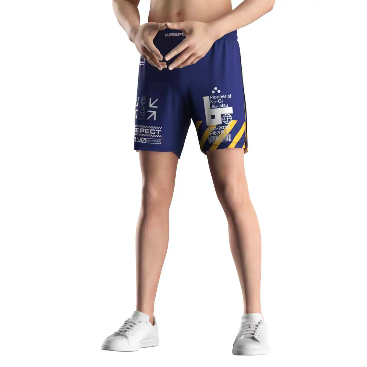 Purple High Split Nogi Jiujitsu Shorts W/ Gold Lining