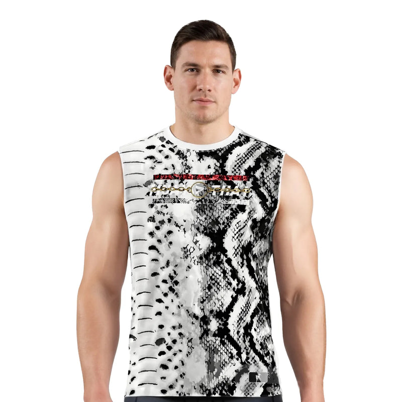 White Python Print Muay Thai Sleeveless Shirt
